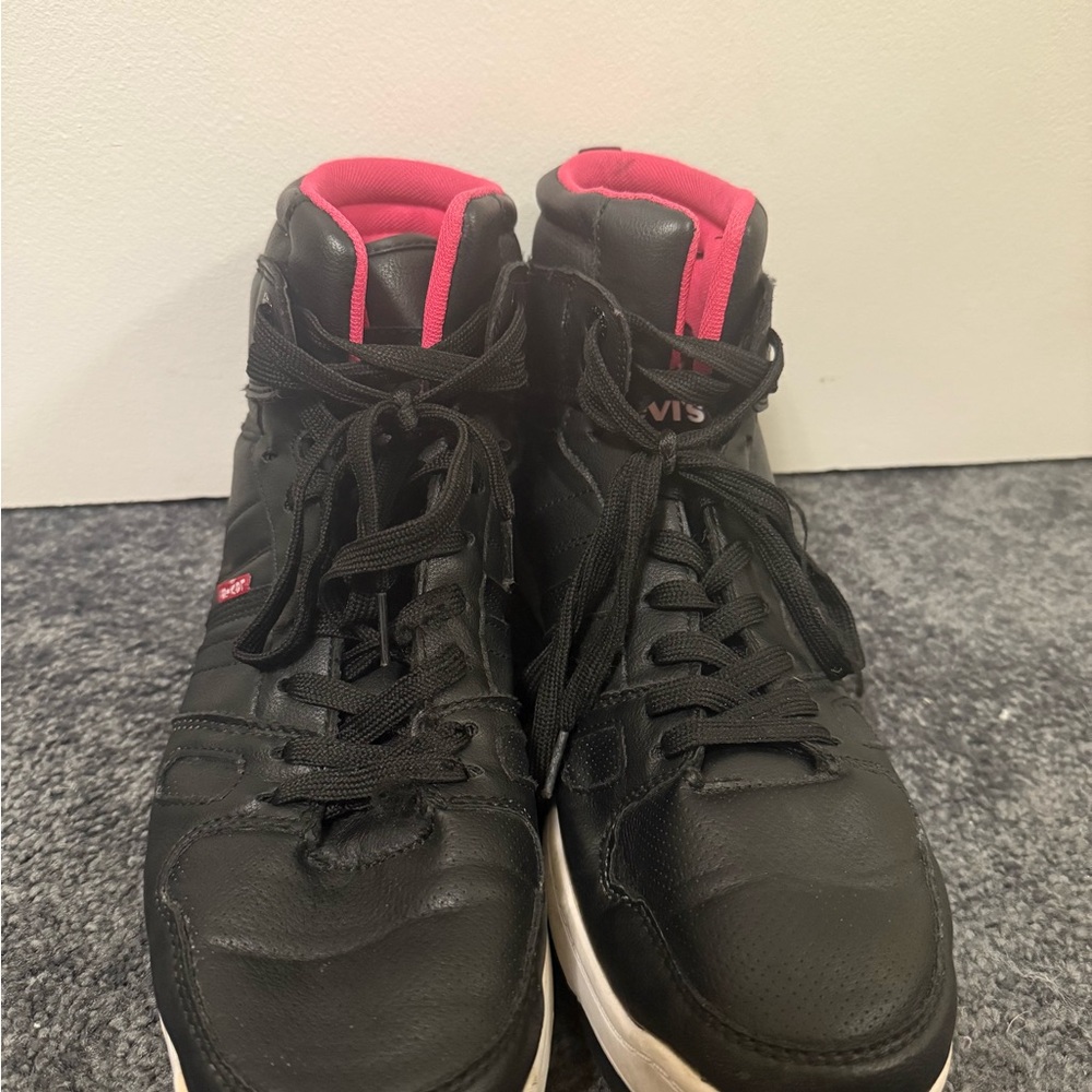Levi's Black and Pink High-Top Sneakers